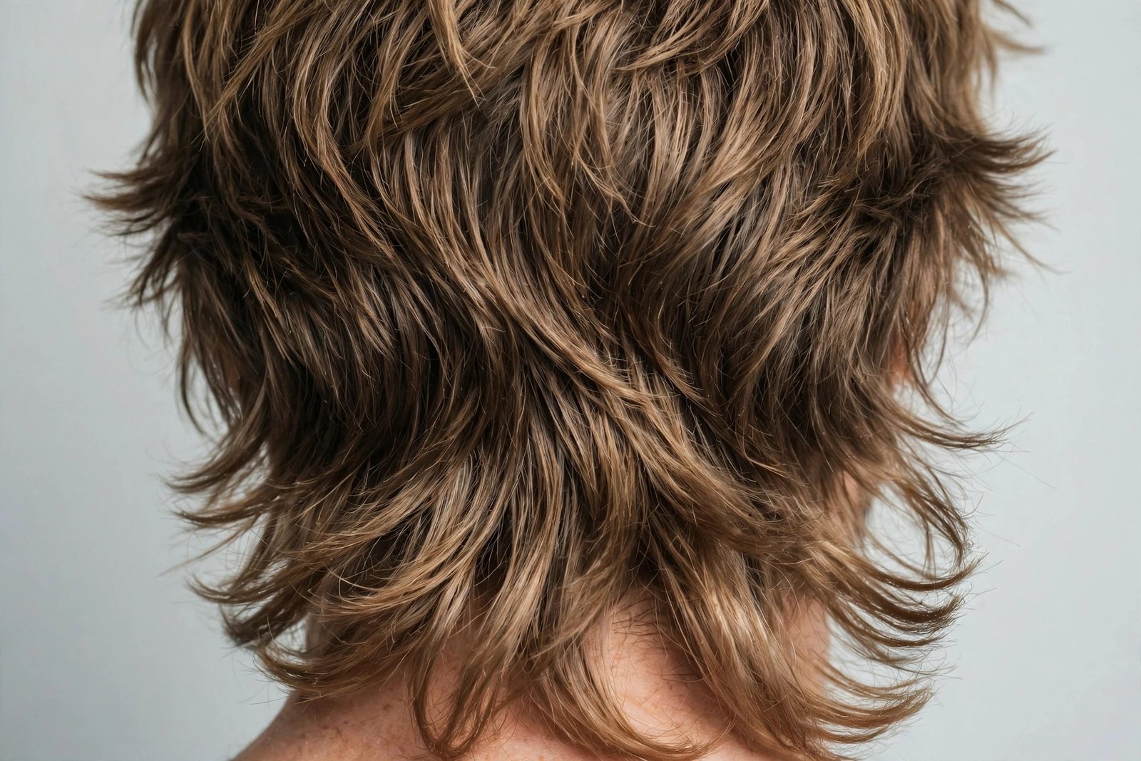 Messy mullet styling routine showing textured hair care and maintenance