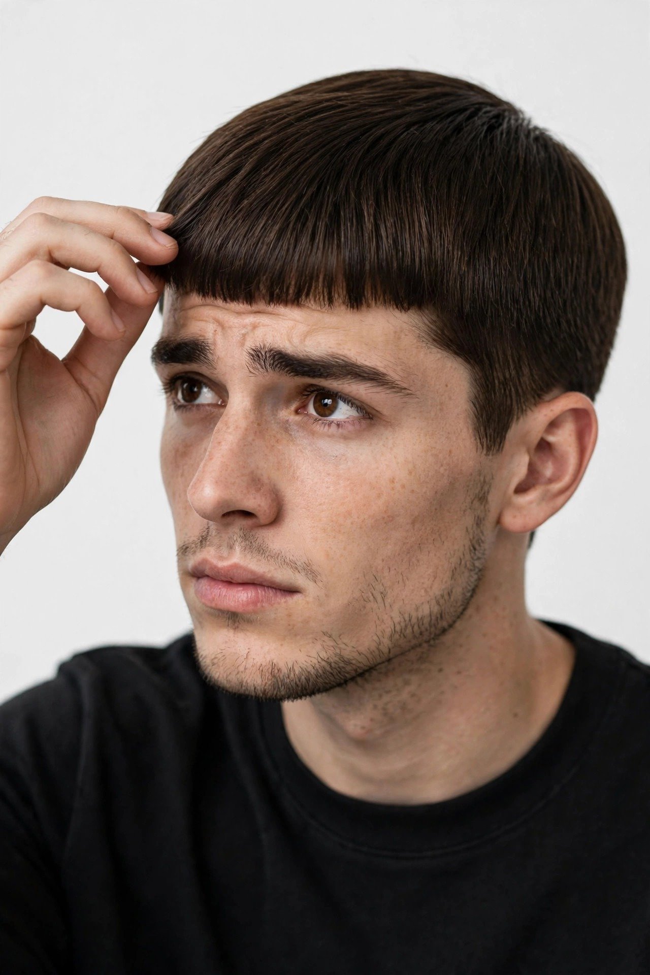 Man with mod cut smiling, illustrating frequently asked questions about the style