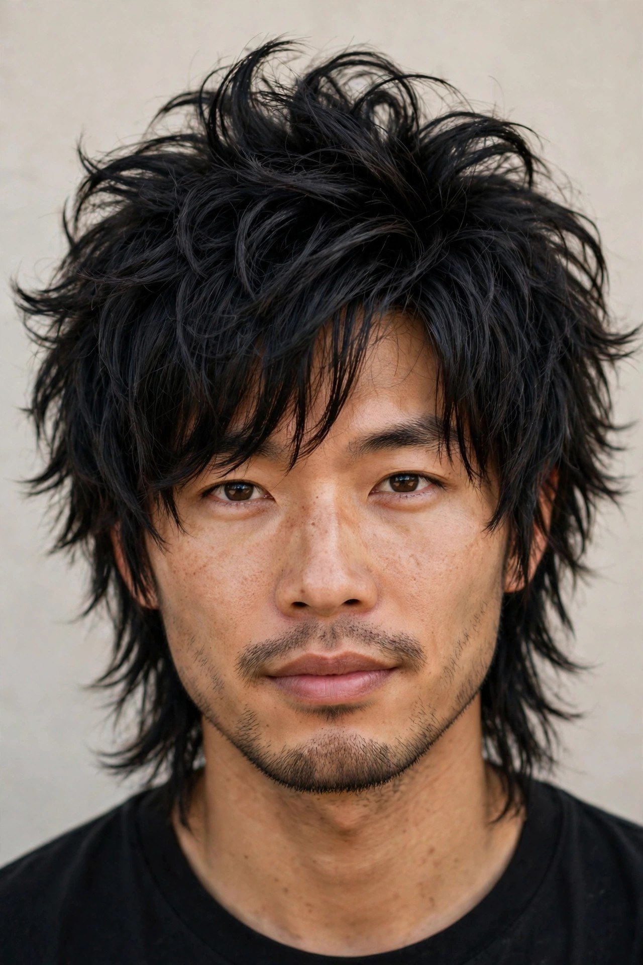 Wet edgy wolf cuts for Asian men in 2026