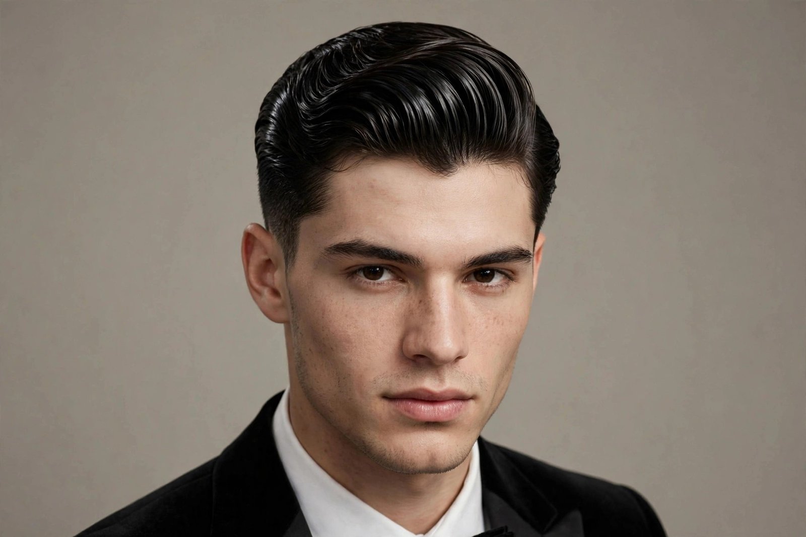 Collage-style variety of men's prom hairstyles 2026, sharp formal looks with texture and volume
