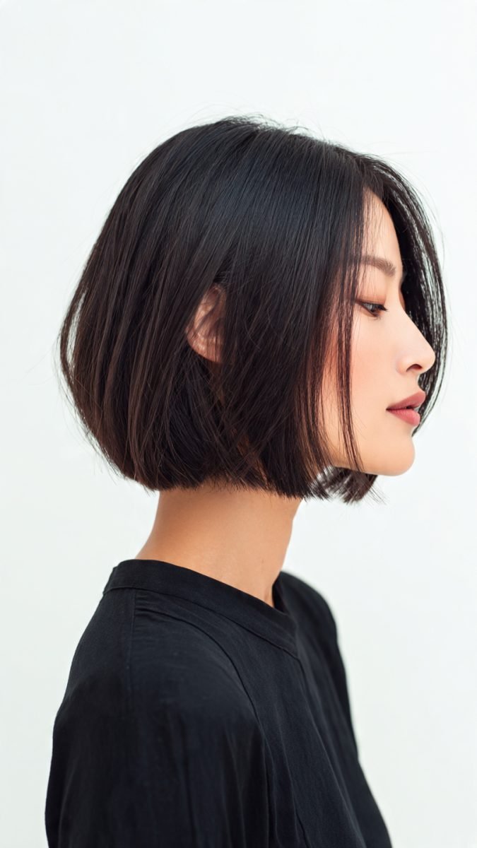 Textured piece-y Riviera bob with choppy layers