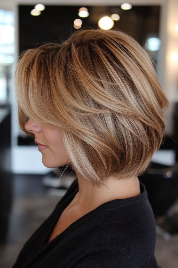 Curly bob variation — cropped curls with Riviera softness