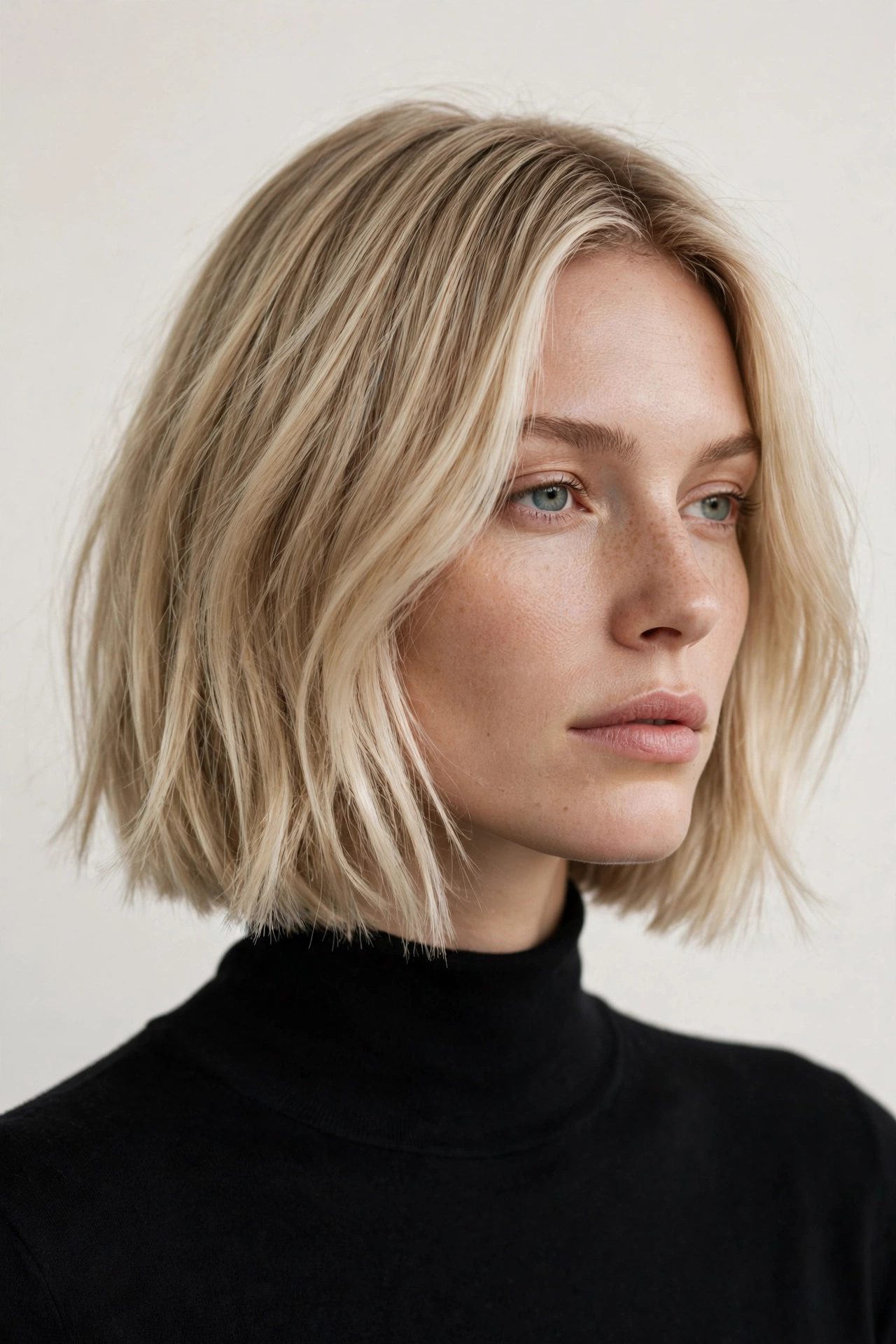 Copenhagen street style woman with chic scandi bob haircut