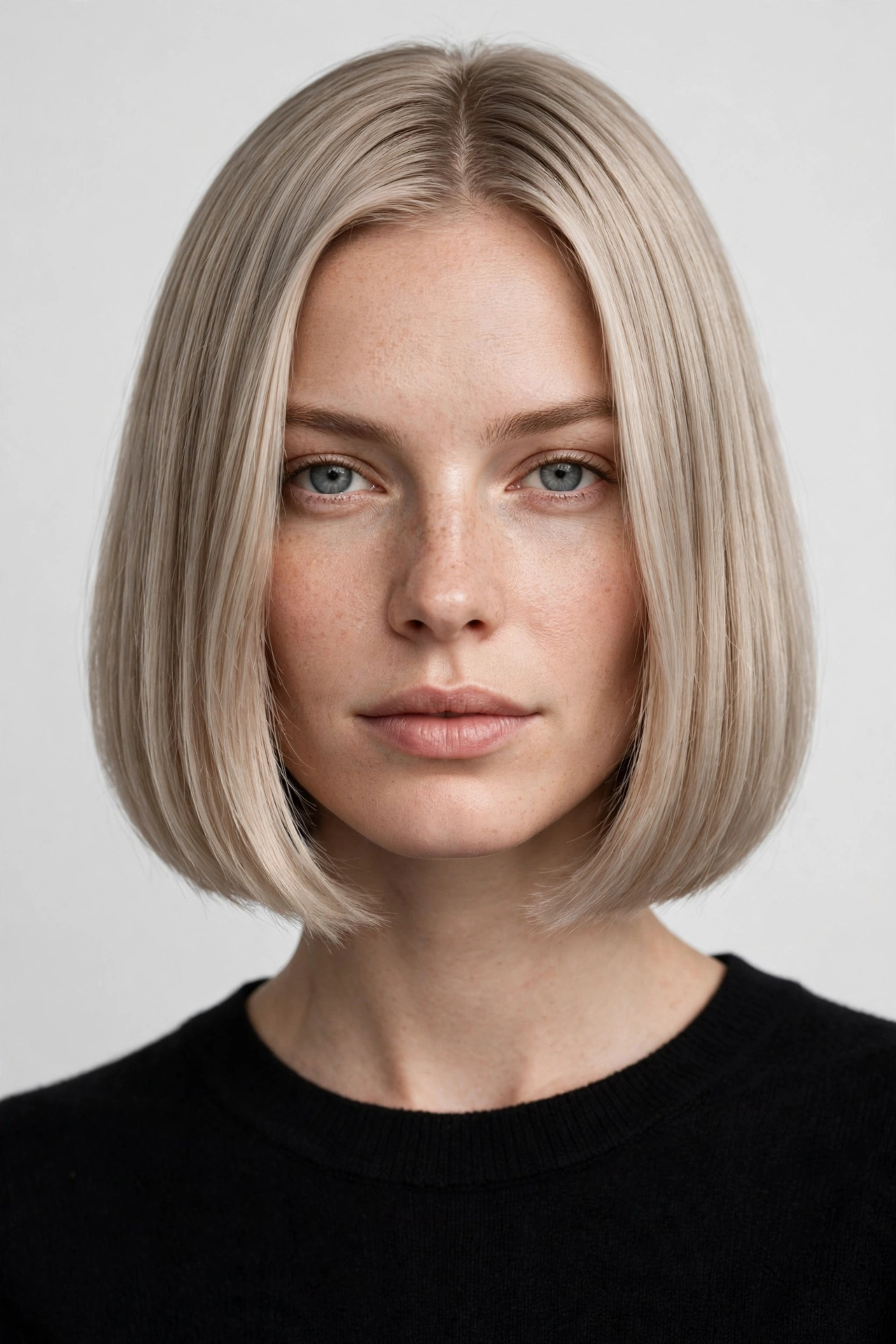 Ash blonde scandi bob in cool icy tone