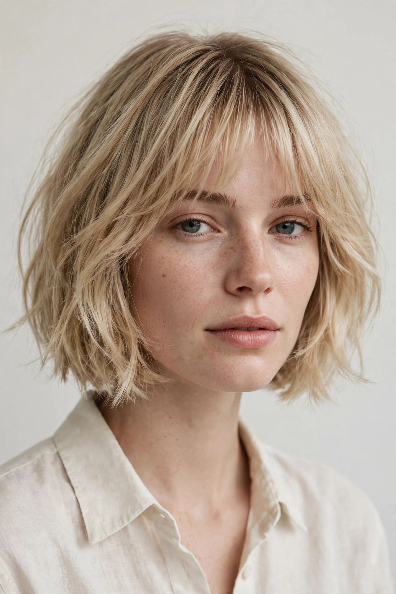 Scandi bob with soft Birkin bangs