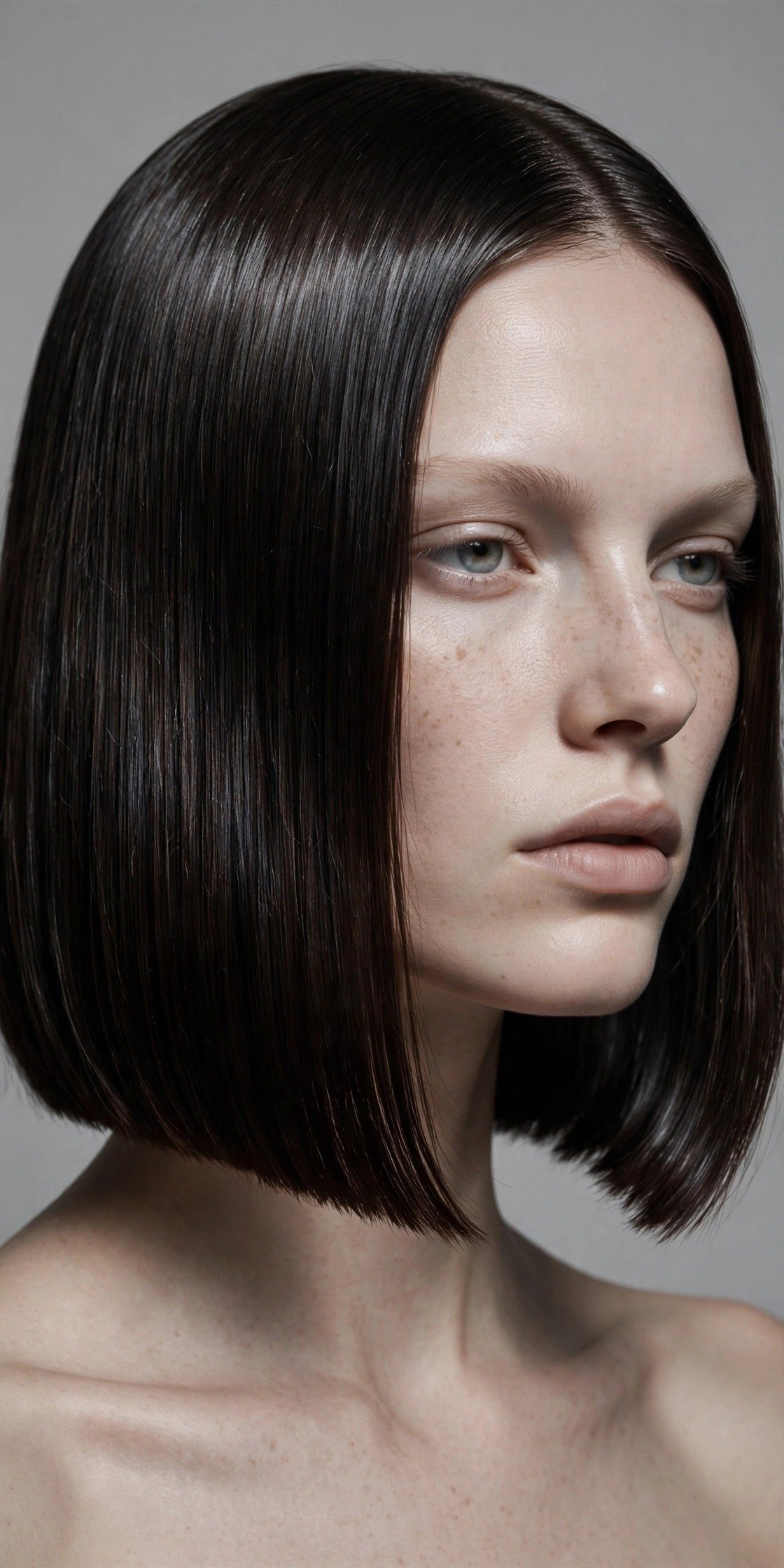 Sleek straight shiny scandi bob