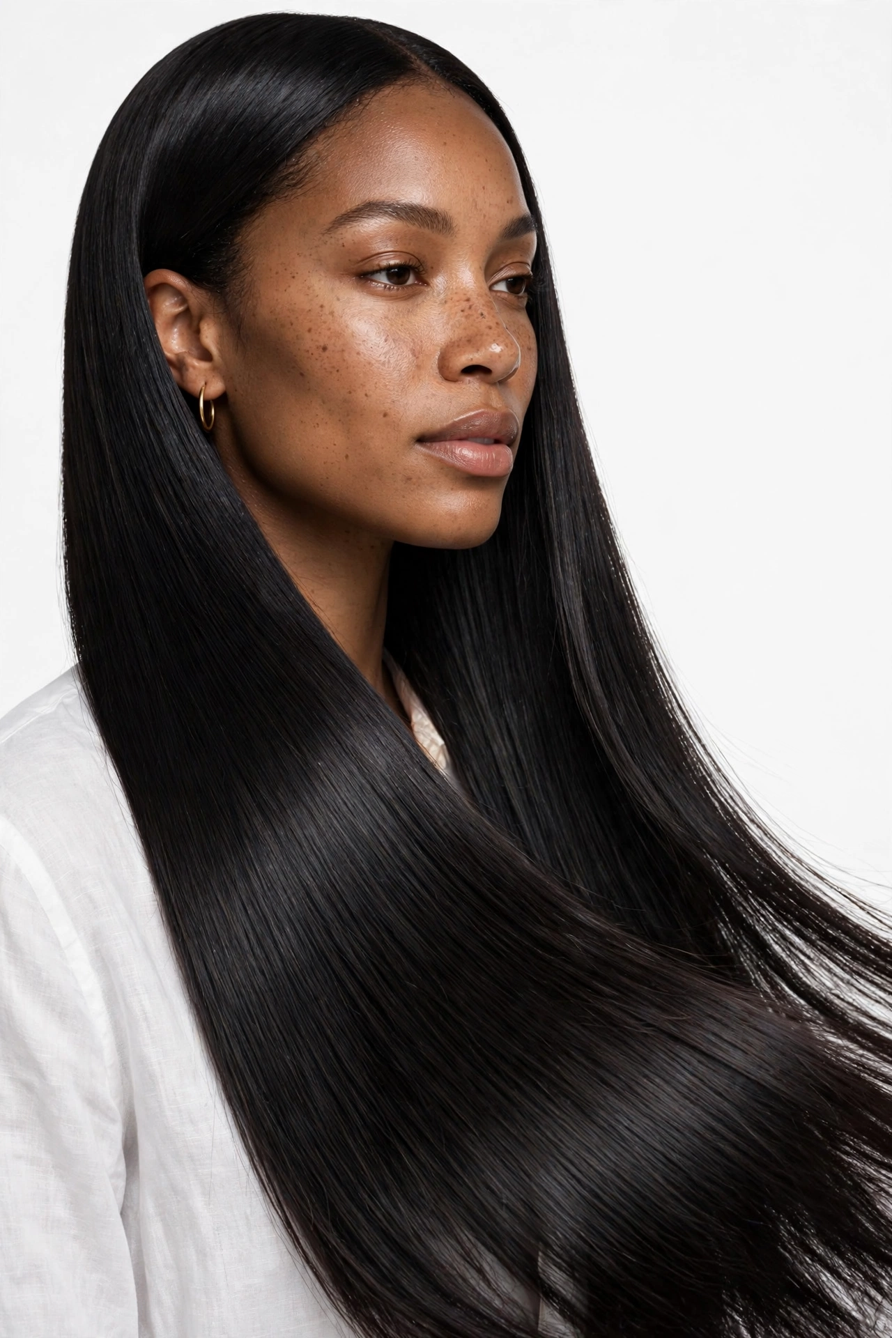 Silk press hair still looking fresh and sleek after two weeks
