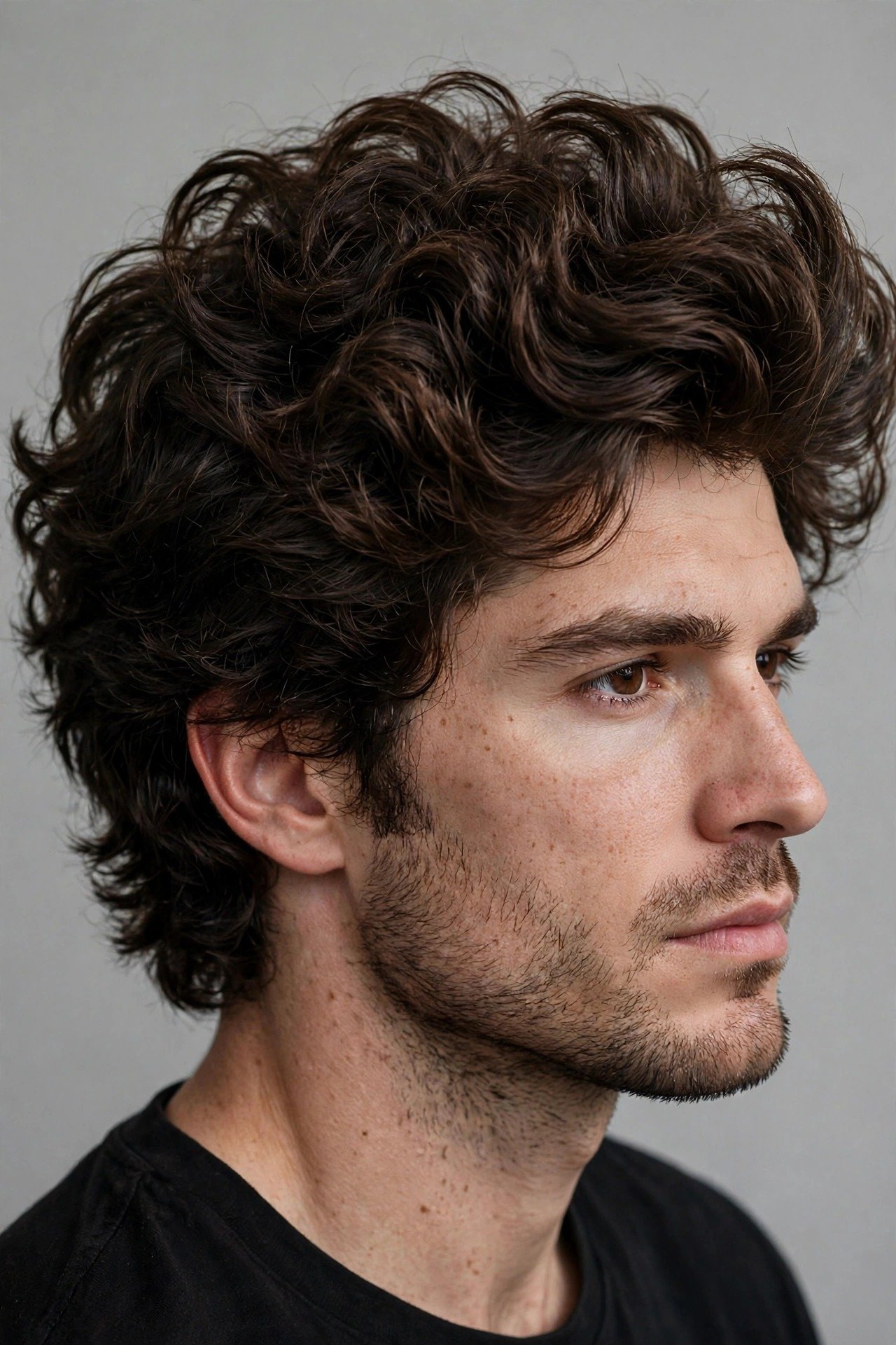 Thick dense men's hair with rich texture and controlled volume, multiple styling possibilities