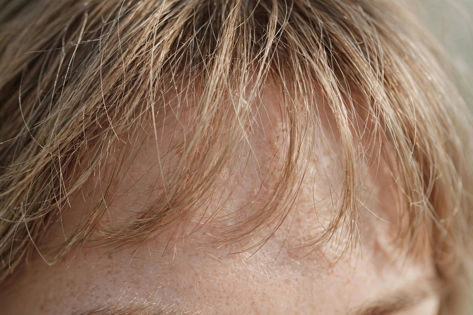 Close-up of wispy bangs with natural texture