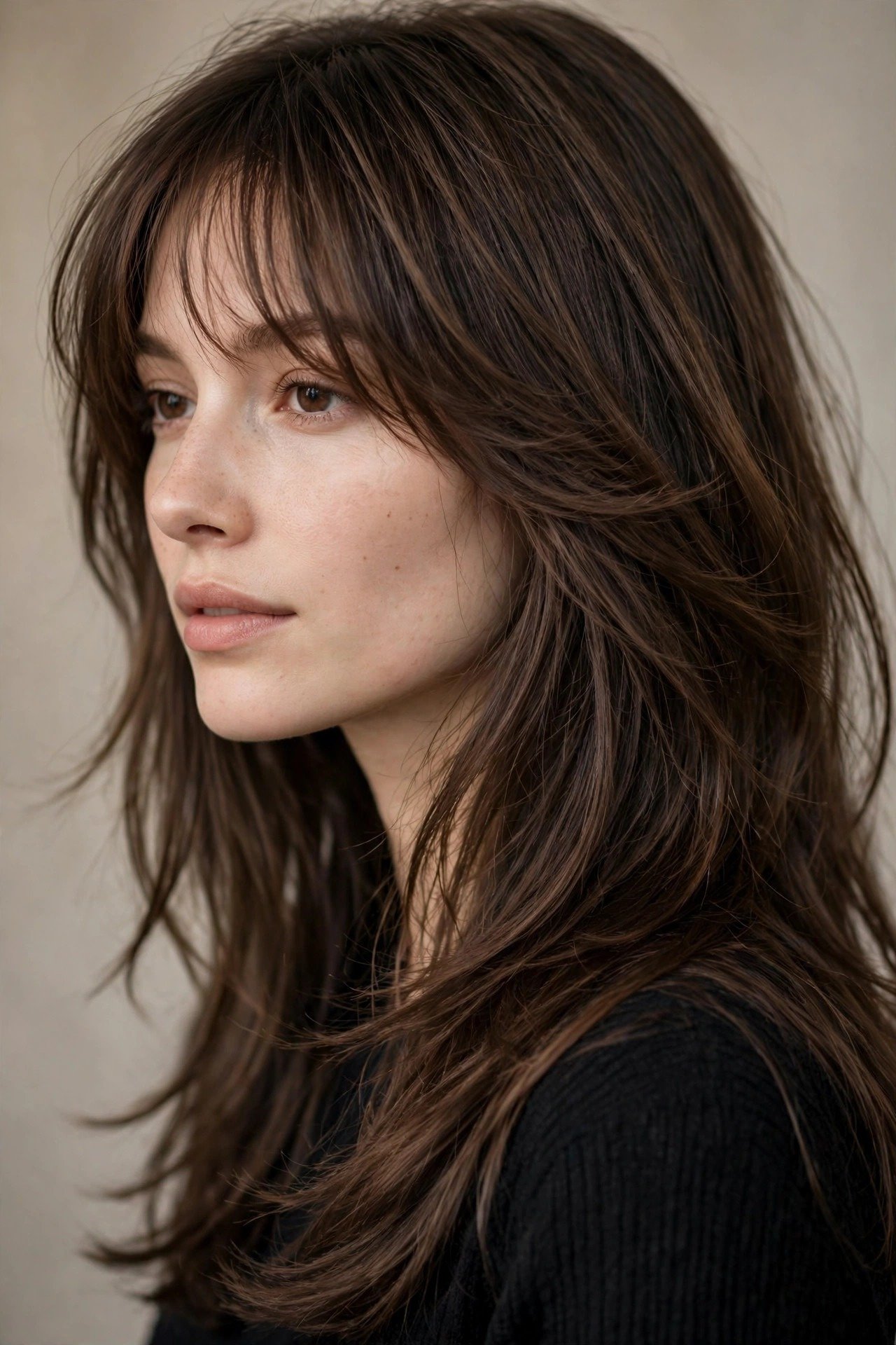 Wispy bangs on different face shapes