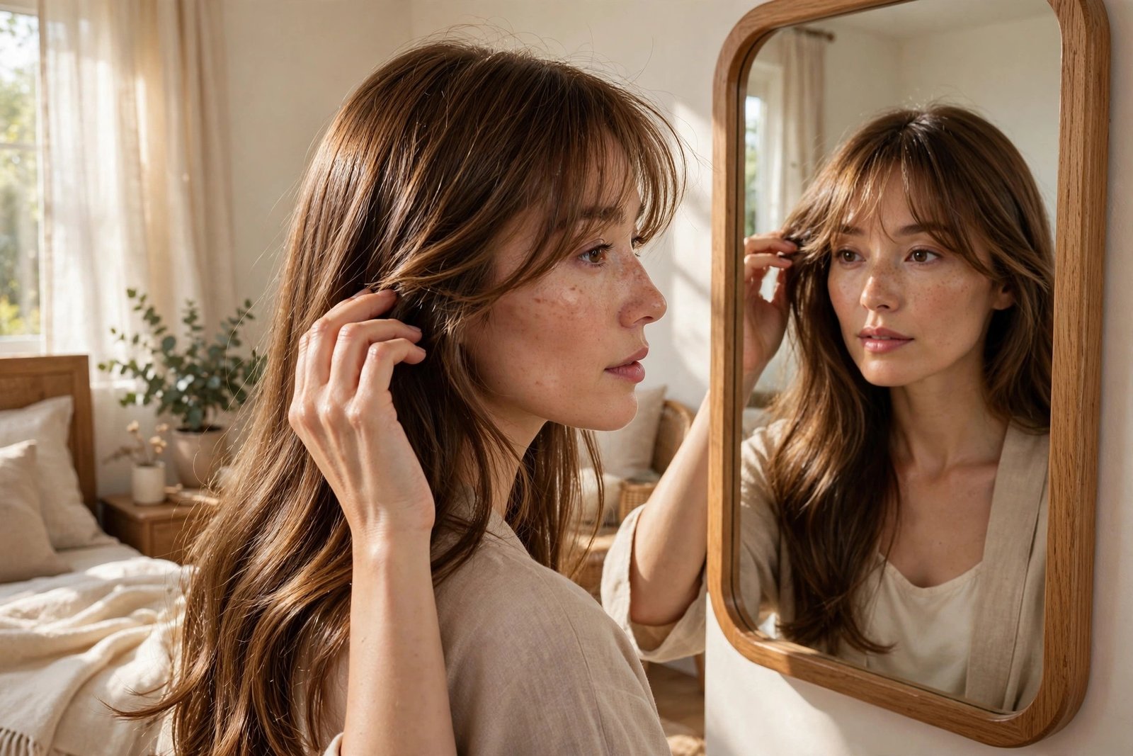 Maintaining wispy bangs between salon visits