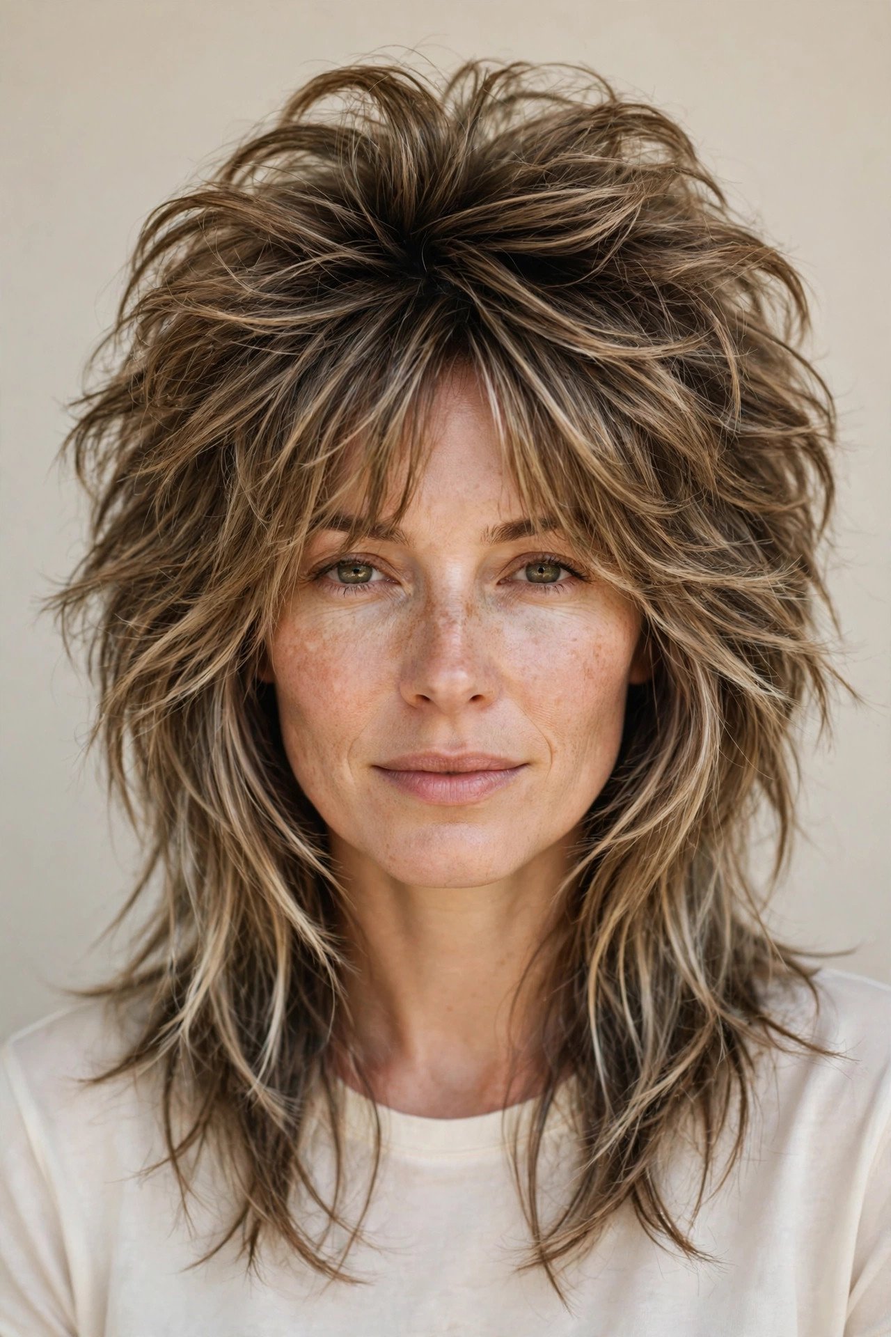 Classic wolf cut hairstyle for women