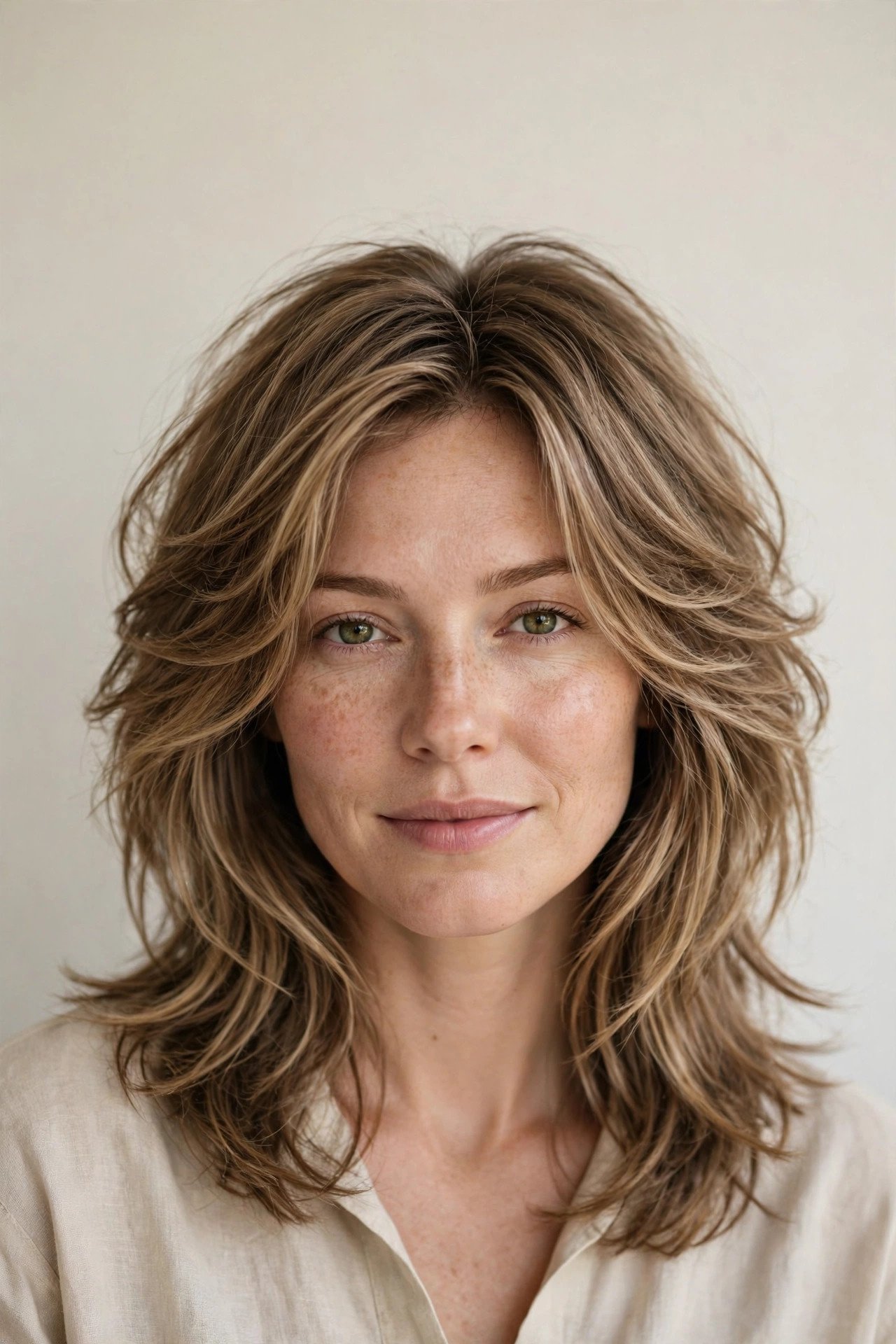 Soft wolf cut hairstyle for women